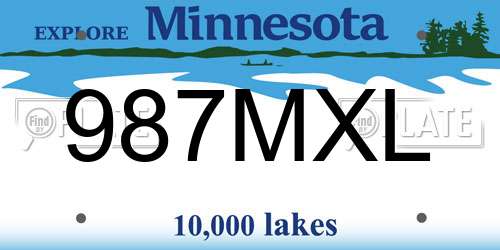 987MXL Minnesota License Plate