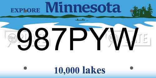 987PYW Minnesota License Plate