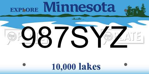 987SYZ Minnesota License Plate