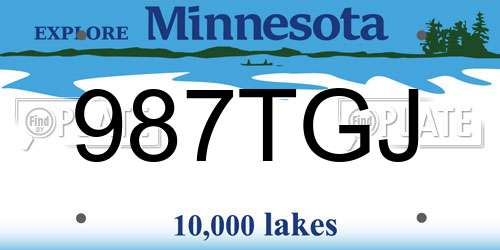 987TGJ Minnesota License Plate