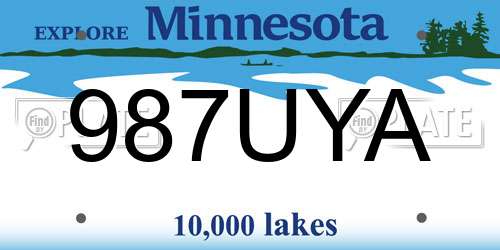 987UYA Minnesota License Plate