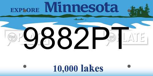 9882PT Minnesota License Plate