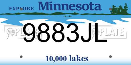 9883JL Minnesota License Plate