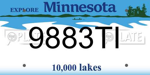 9883TI Minnesota License Plate