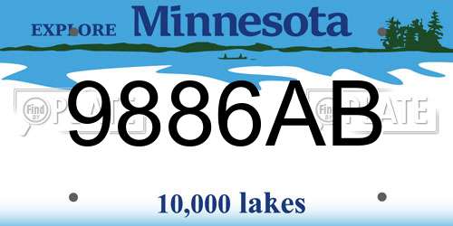 9886AB Minnesota License Plate