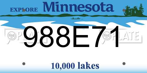 988E71 Minnesota License Plate