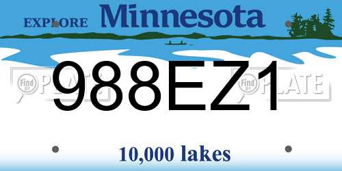 988EZ1 Minnesota License Plate