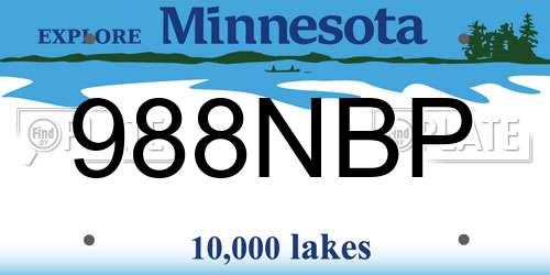 988NBP Minnesota License Plate