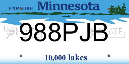988PJB Minnesota License Plate
