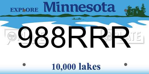 988RRR Minnesota License Plate