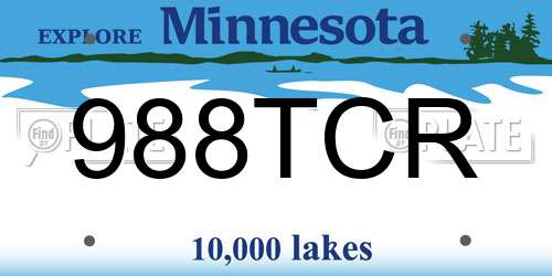 988TCR Minnesota License Plate