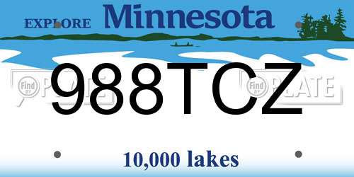 988TCZ Minnesota License Plate