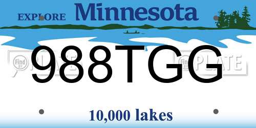 988TGG Minnesota License Plate