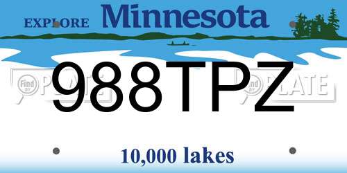 988TPZ Minnesota License Plate