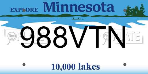 988VTN Minnesota License Plate