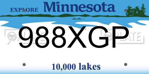 988XGP Minnesota License Plate