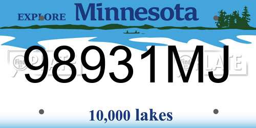 98931MJ Minnesota License Plate