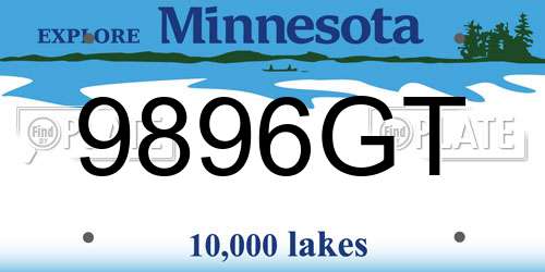 9896GT Minnesota License Plate
