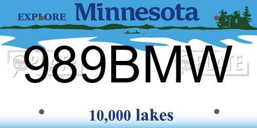 989BMW Minnesota License Plate
