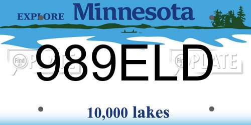 989ELD Minnesota License Plate