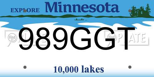 989GGT Minnesota License Plate