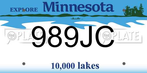 989JC Minnesota License Plate