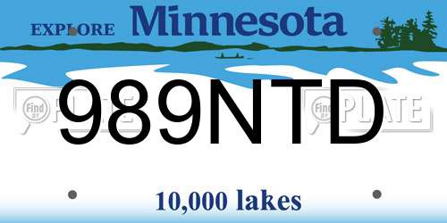 989NTD Minnesota License Plate