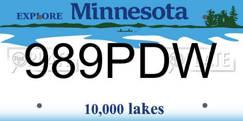 989PDW Minnesota License Plate