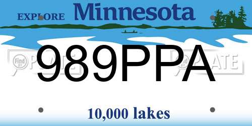 989PPA Minnesota License Plate