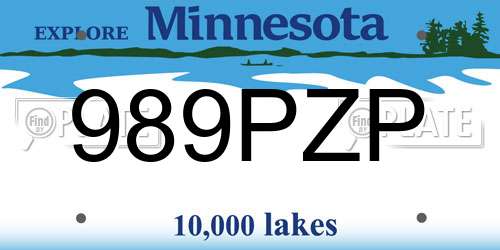989PZP Minnesota License Plate