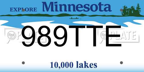 989TTE Minnesota License Plate
