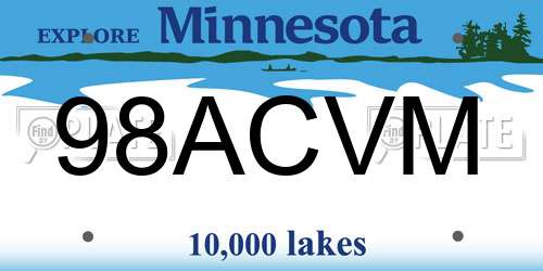 98ACVM Minnesota License Plate