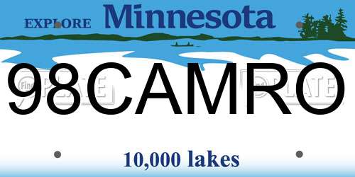 98CAMRO Minnesota License Plate