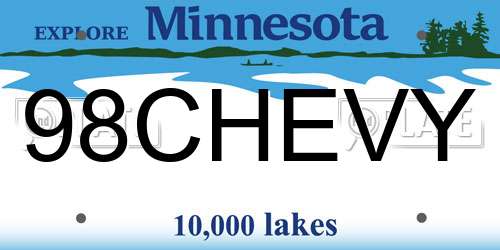 98CHEVY Minnesota License Plate