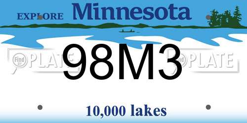 98M3 Minnesota License Plate