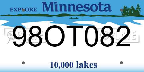 98OT082 Minnesota License Plate