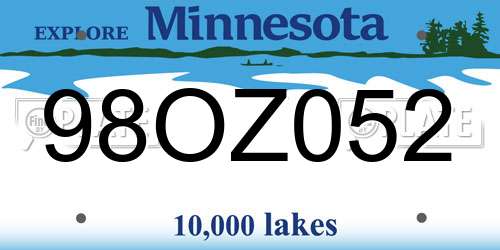 98OZ052 Minnesota License Plate