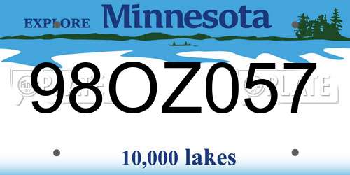 98OZ057 Minnesota License Plate