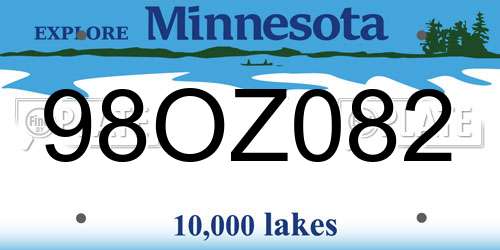 98OZ082 Minnesota License Plate