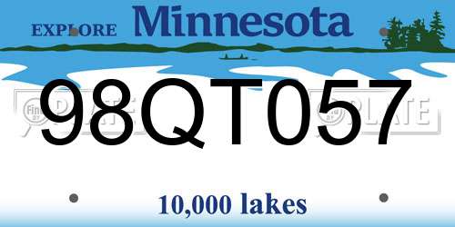 98QT057 Minnesota License Plate