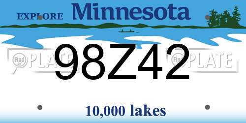 98Z42 Minnesota License Plate