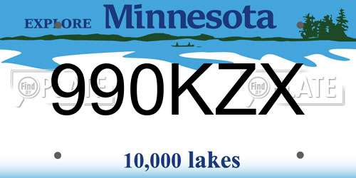 990KZX Minnesota License Plate