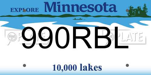 990RBL Minnesota License Plate