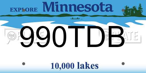 990TDB Minnesota License Plate