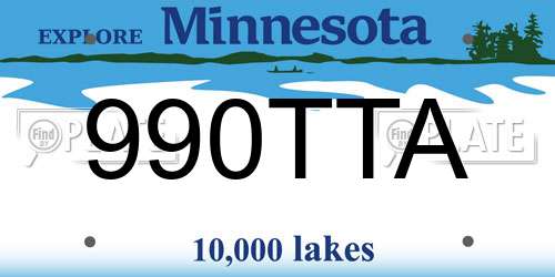 990TTA Minnesota License Plate