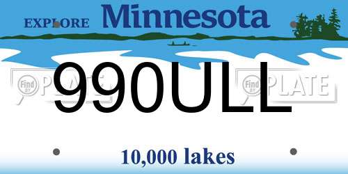 990ULL Minnesota License Plate