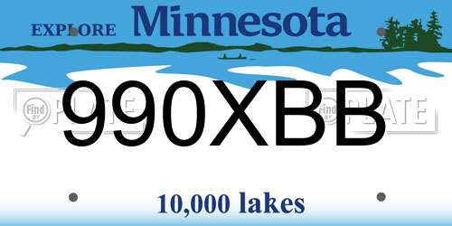 990XBB Minnesota License Plate