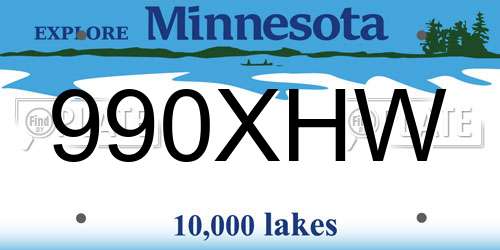 990XHW Minnesota License Plate