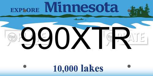 990XTR Minnesota License Plate