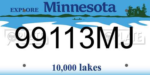 99113MJ Minnesota License Plate